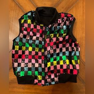 Revolution Multicolor Sequin Dance Costume Vest with zipper